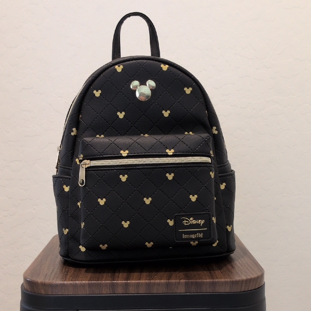 Loungefly Black Backpack with Gold Accents